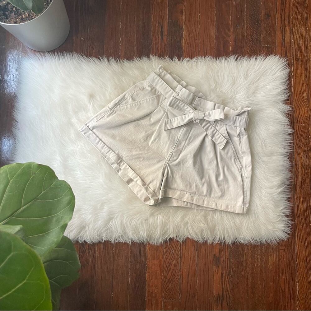 Khaki Paperbag Shorts Ultra High Rise